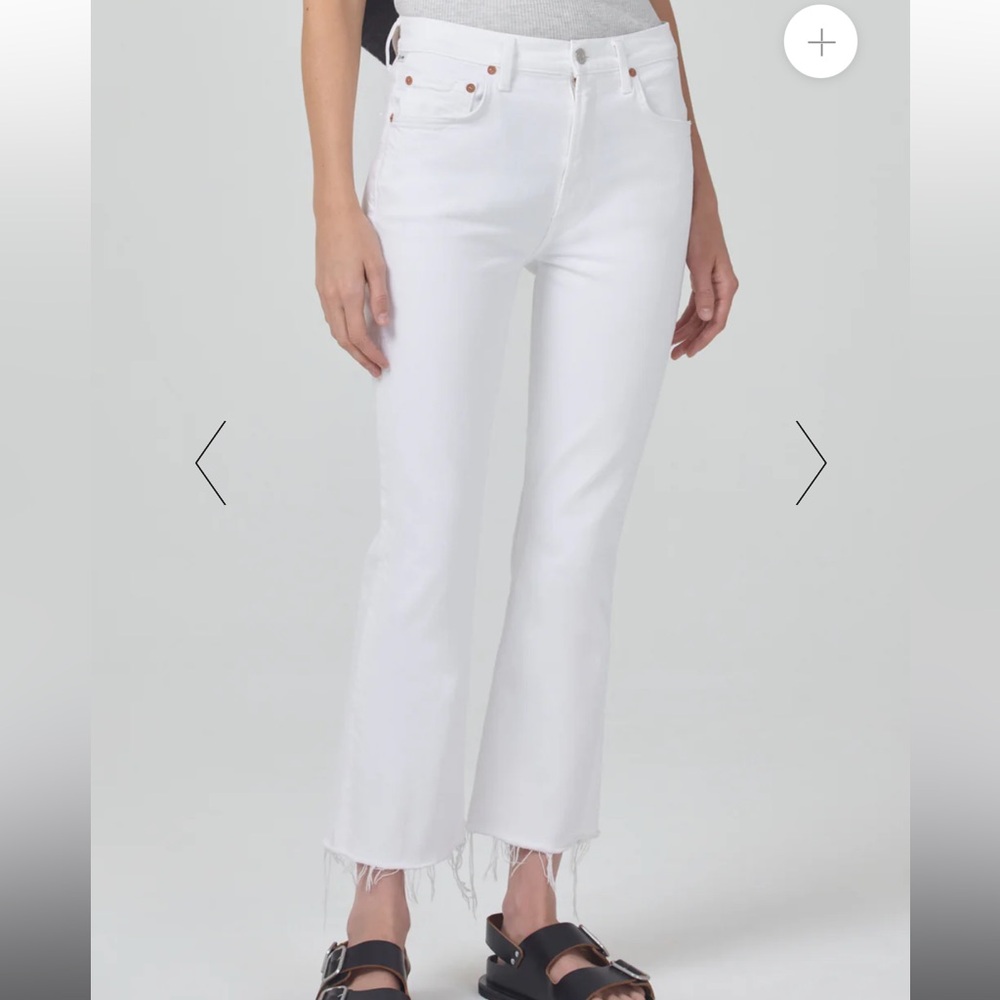 NEW Citizens of Humanity Isola Boot Crop Jeans White 24
